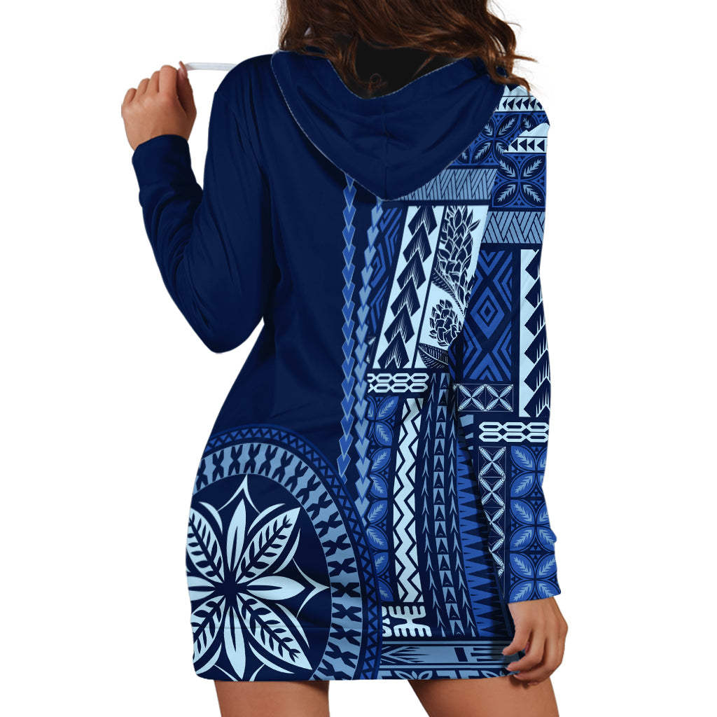 Samoa Siapo Motif Hoodie Dress Classic Style - Bue Ver - Wonder Print Shop