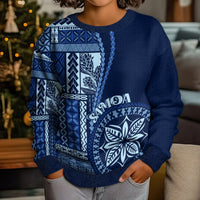 Samoa Siapo Motif Kid Ugly Christmas Sweater Classic Style - Bue Ver - Wonder Print Shop