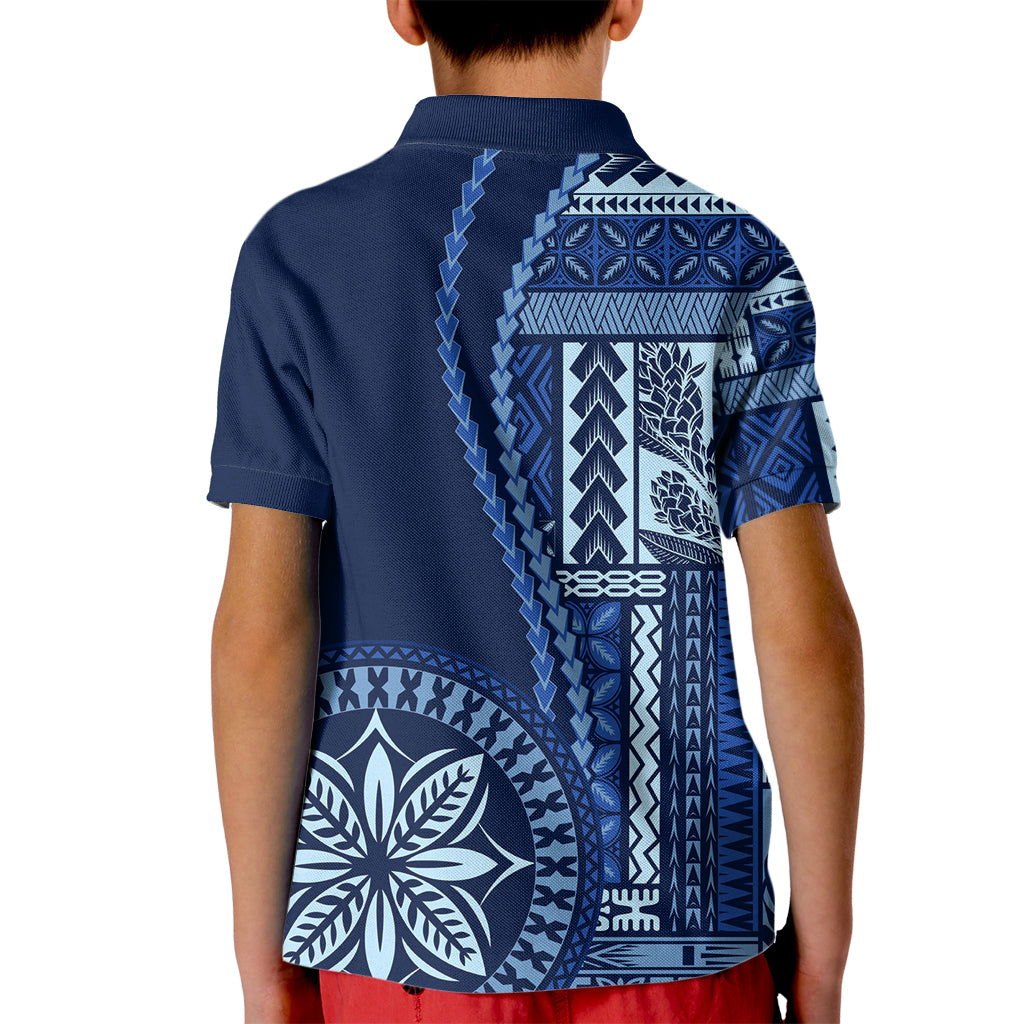 Samoa Siapo Motif Kid Polo Shirt Classic Style - Bue Ver - Wonder Print Shop