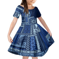 Samoa Siapo Motif Kid Short Sleeve Dress Classic Style - Bue Ver - Wonder Print Shop