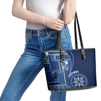 Samoa Siapo Motif Leather Tote Bag Classic Style - Bue Ver - Wonder Print Shop