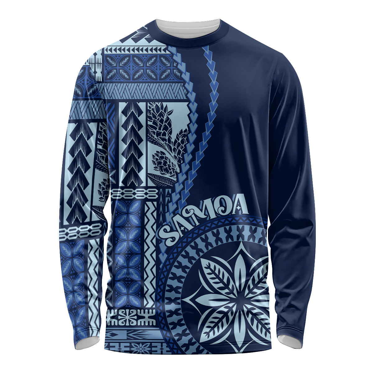 Samoa Siapo Motif Long Sleeve Shirt Classic Style - Bue Ver - Wonder Print Shop