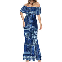 Samoa Siapo Motif Mermaid Dress Classic Style - Bue Ver - Wonder Print Shop