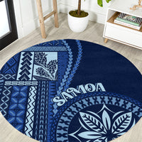 samoa-siapo-motif-round-carpet-classic-style-bue-ver