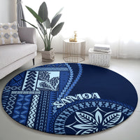 samoa-siapo-motif-round-carpet-classic-style-bue-ver