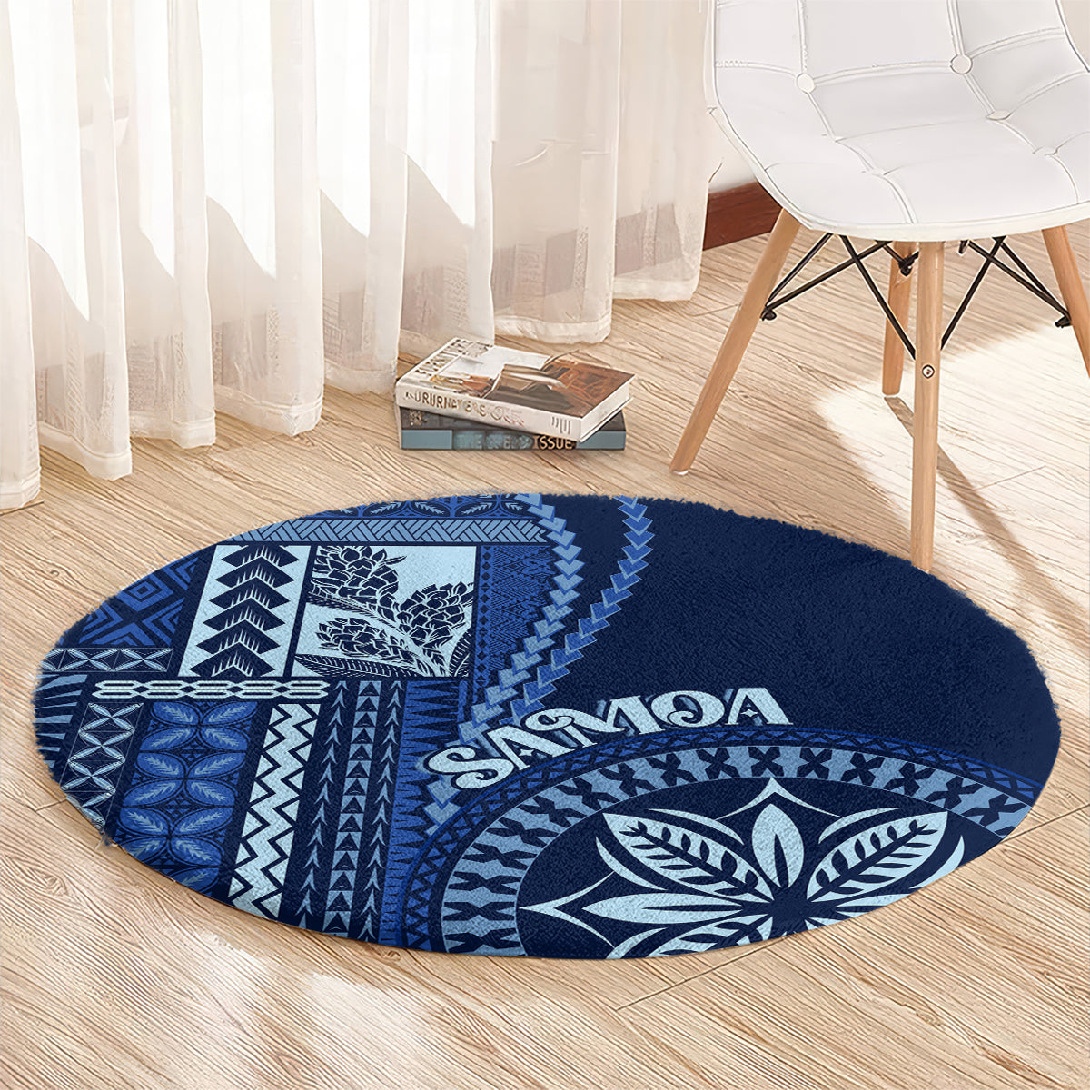 samoa-siapo-motif-round-carpet-classic-style-bue-ver