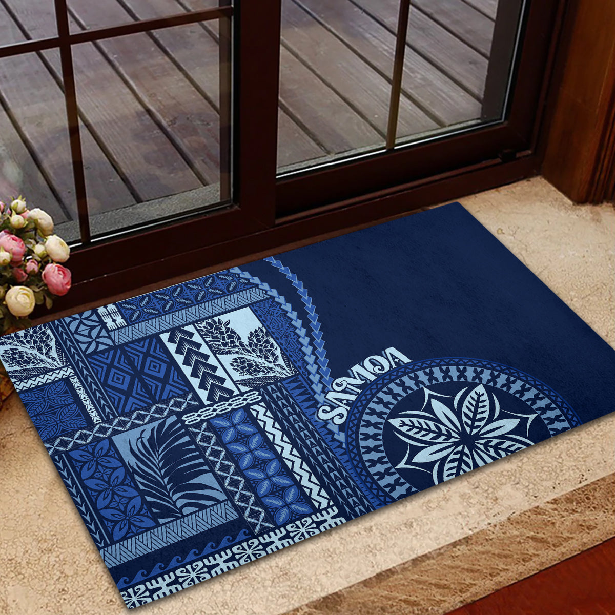 Samoa Siapo Motif Rubber Doormat Classic Style - Bue Ver - Wonder Print Shop
