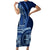Samoa Siapo Motif Short Sleeve Bodycon Dress Classic Style - Bue Ver - Wonder Print Shop