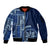 Samoa Siapo Motif Sleeve Zip Bomber Jacket Classic Style - Bue Ver - Wonder Print Shop