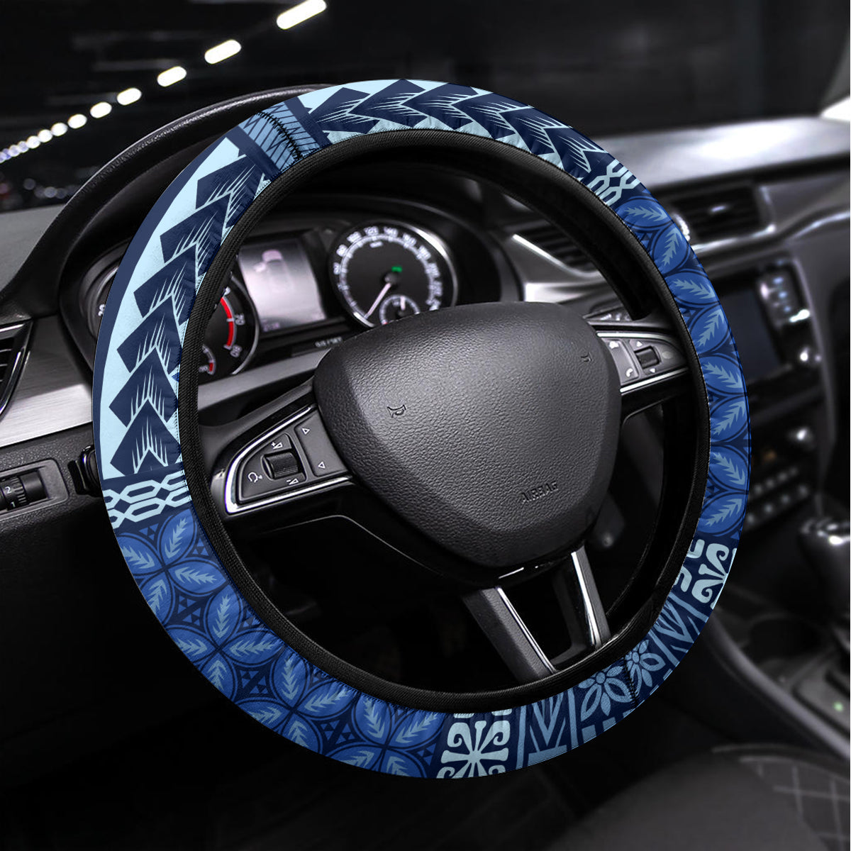 Samoa Siapo Motif Steering Wheel Cover Classic Style - Bue Ver - Wonder Print Shop