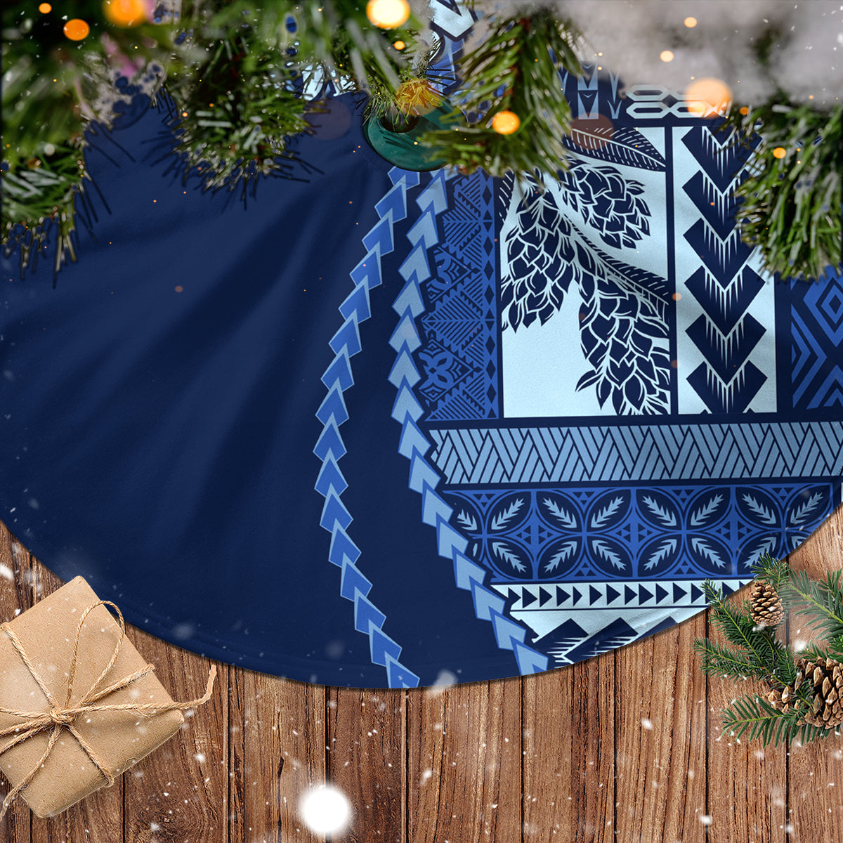 Samoa Siapo Motif Tree Skirt Classic Style - Bue Ver - Wonder Print Shop