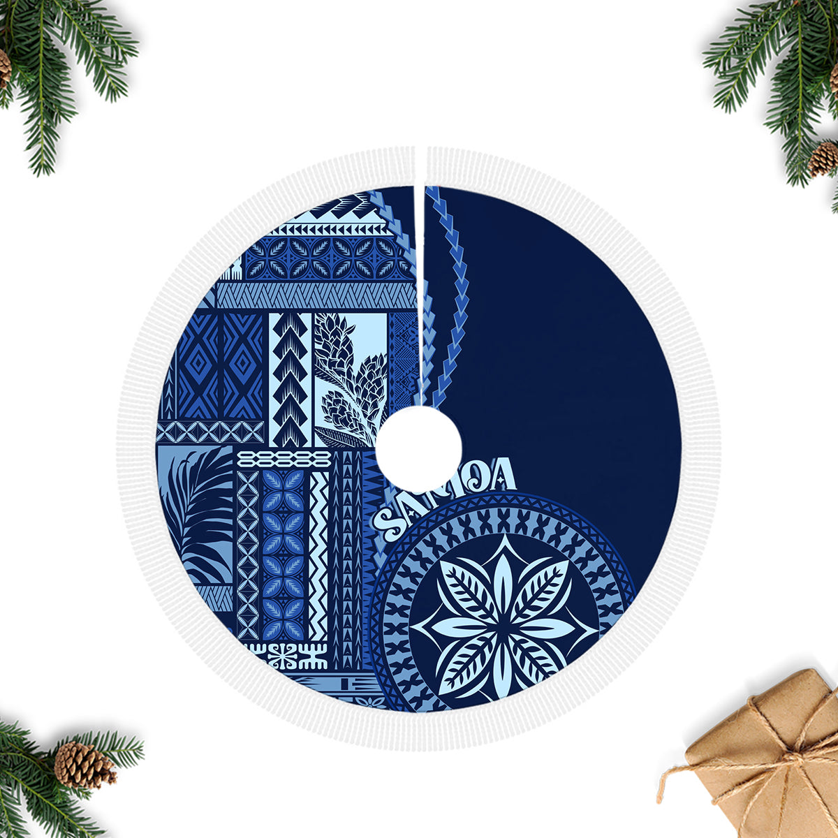 Samoa Siapo Motif Tree Skirt Classic Style - Bue Ver - Wonder Print Shop