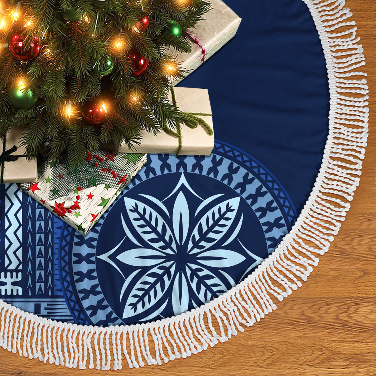 Samoa Siapo Motif Tree Skirt Classic Style - Bue Ver - Wonder Print Shop