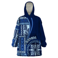 Samoa Siapo Motif Wearable Blanket Hoodie Classic Style - Bue Ver - Wonder Print Shop