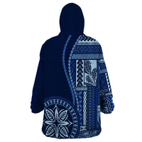 Samoa Siapo Motif Wearable Blanket Hoodie Classic Style - Bue Ver - Wonder Print Shop