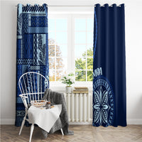Samoa Siapo Motif Window Curtain Classic Style - Bue Ver - Wonder Print Shop