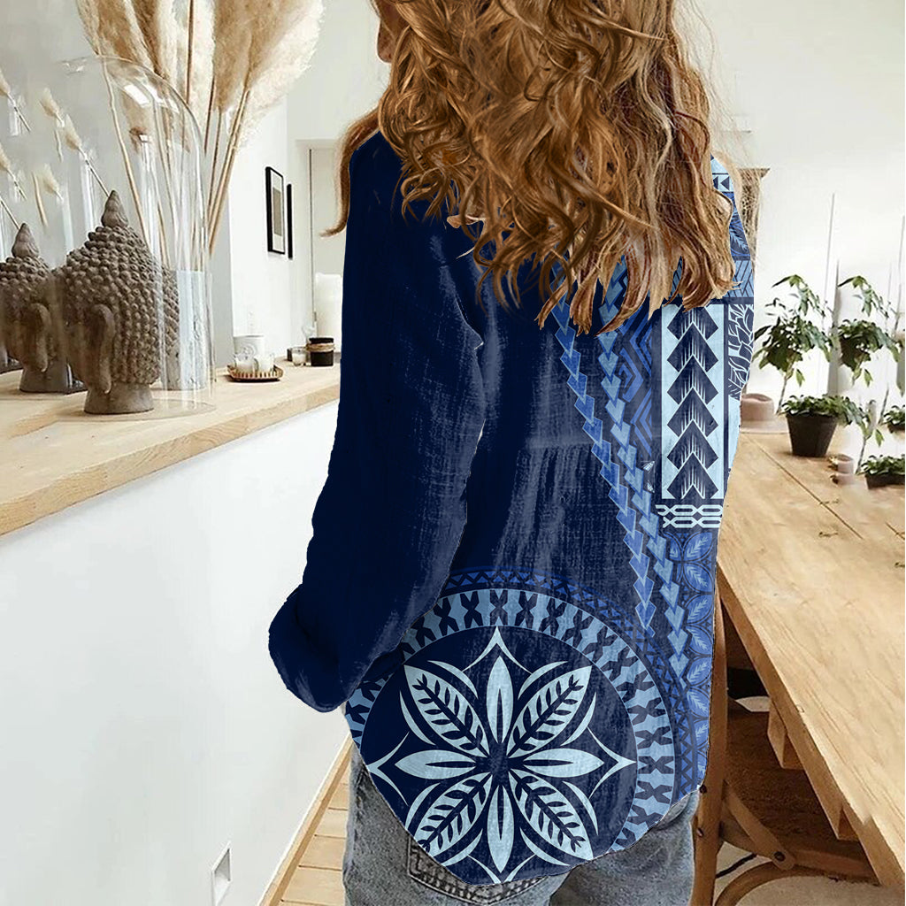 Samoa Siapo Motif Women Casual Shirt Classic Style - Bue Ver - Wonder Print Shop