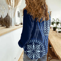 Samoa Siapo Motif Women Casual Shirt Classic Style - Bue Ver - Wonder Print Shop