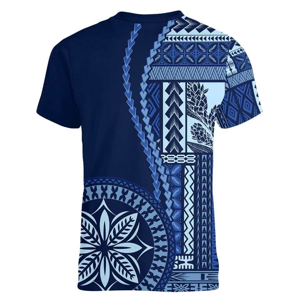 Samoa Siapo Motif Women V Neck T Shirt Classic Style - Bue Ver - Wonder Print Shop