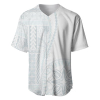 Samoa White Sunday Baseball Jersey Classic Siapo Style LT7 - Wonder Print Shop
