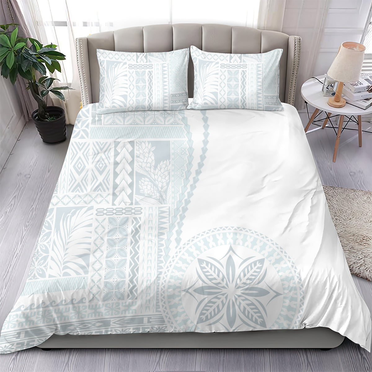 Samoa White Sunday Bedding Set Classic Siapo Style LT7 - Wonder Print Shop