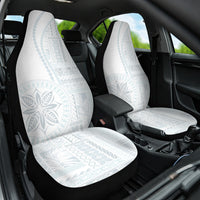 Samoa White Sunday Car Seat Cover Classic Siapo Style LT7 - Wonder Print Shop