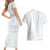 Samoa White Sunday Couples Matching Short Sleeve Bodycon Dress and Hawaiian Shirt Classic Siapo Style LT7 - Wonder Print Shop