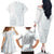 Samoa White Sunday Family Matching Off Shoulder Long Sleeve Dress and Hawaiian Shirt Classic Siapo Style - Wonder Print Shop
