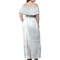 Samoa White Sunday Family Matching Off Shoulder Maxi Dress and Hawaiian Shirt Classic Siapo Style LT7 - Wonder Print Shop
