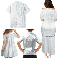 Samoa White Sunday Family Matching Puletasi Dress and Hawaiian Shirt Classic Siapo Style - Wonder Print Shop