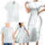 Samoa White Sunday Family Matching Short Sleeve Bodycon Dress and Hawaiian Shirt Classic Siapo Style - Wonder Print Shop