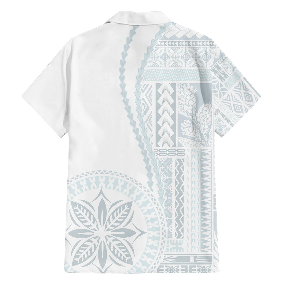 Samoa White Sunday Family Matching Summer Maxi Dress and Hawaiian Shirt Classic Siapo Style - Wonder Print Shop