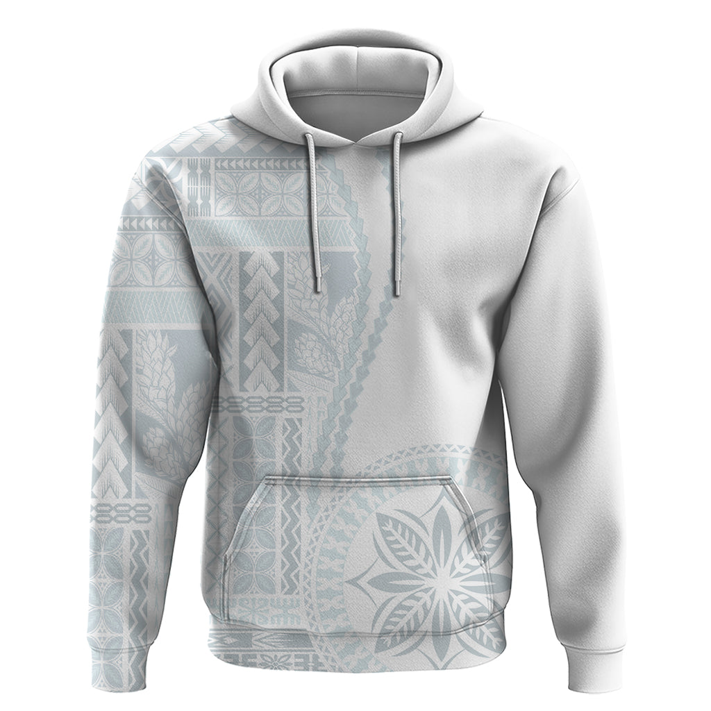 Samoa White Sunday Hoodie Classic Siapo Style - Wonder Print Shop