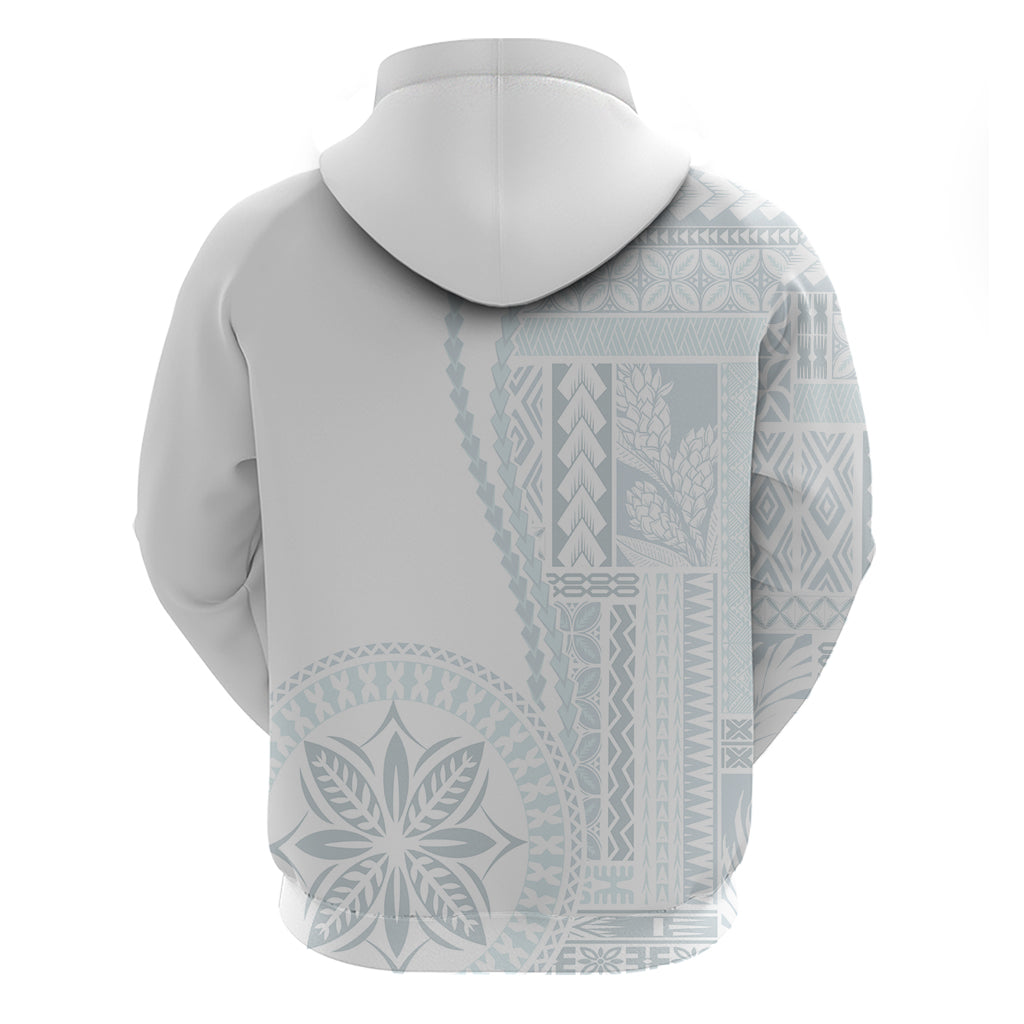 Samoa White Sunday Hoodie Classic Siapo Style - Wonder Print Shop