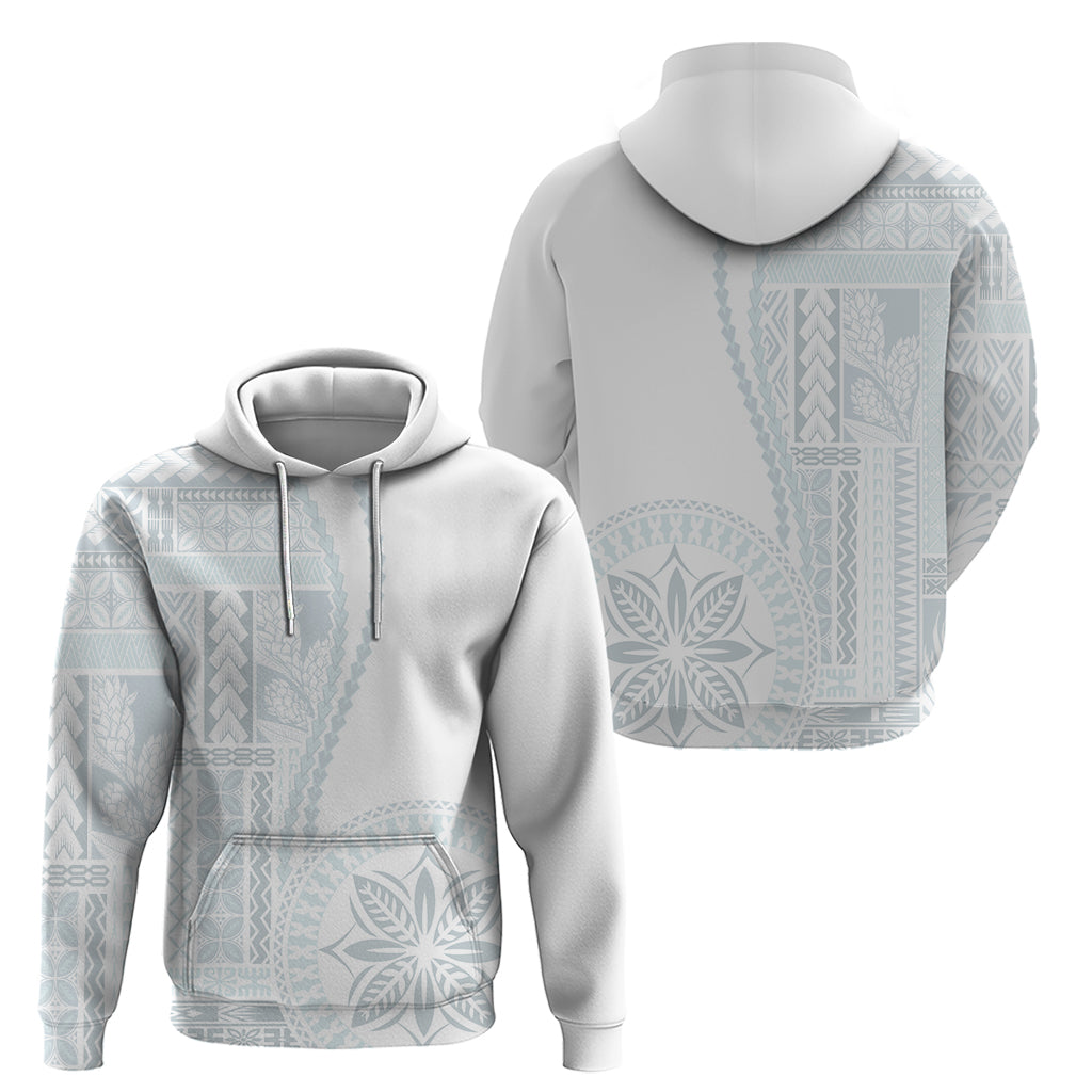 Samoa White Sunday Hoodie Classic Siapo Style - Wonder Print Shop