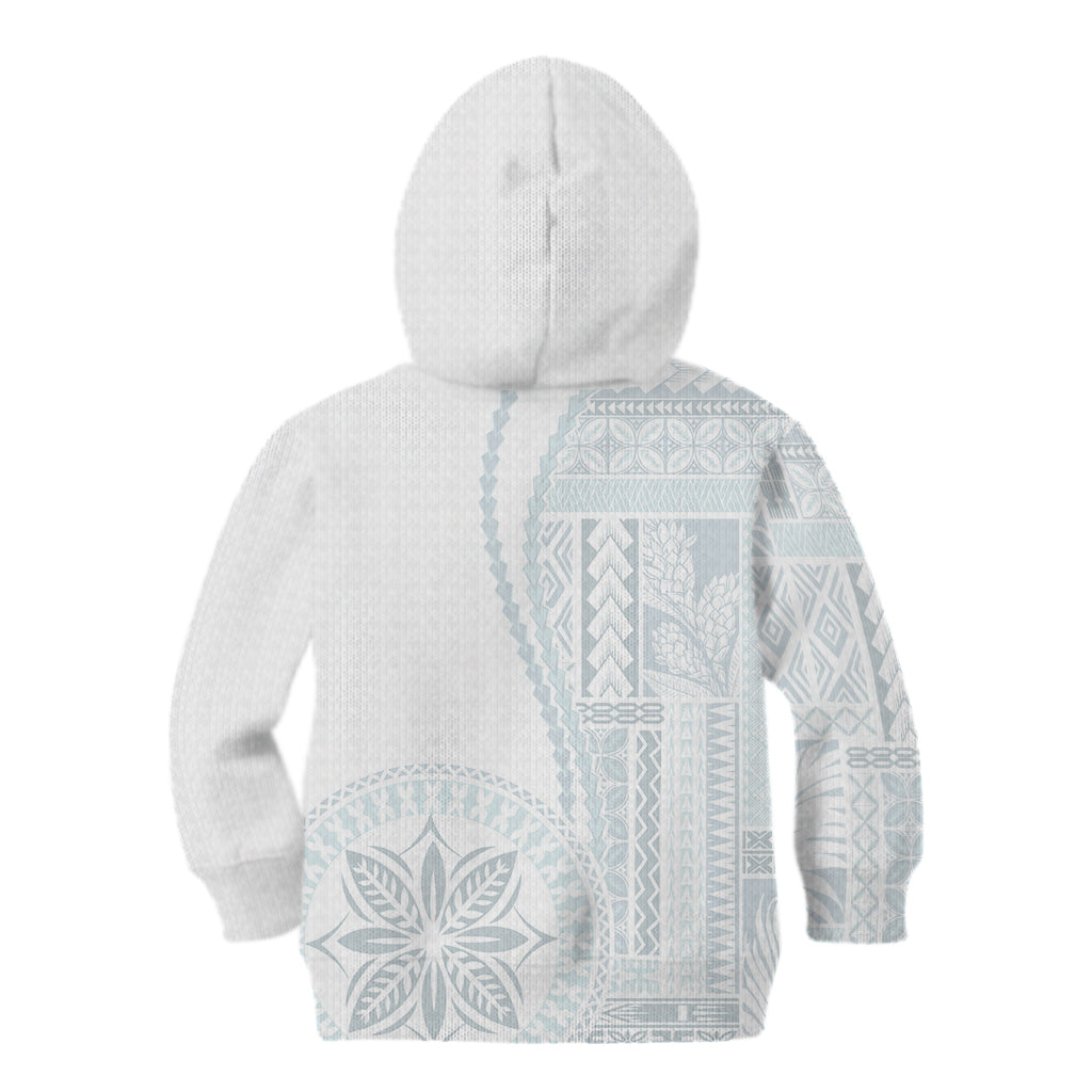 Samoa White Sunday Kid Hoodie Classic Siapo Style - Wonder Print Shop