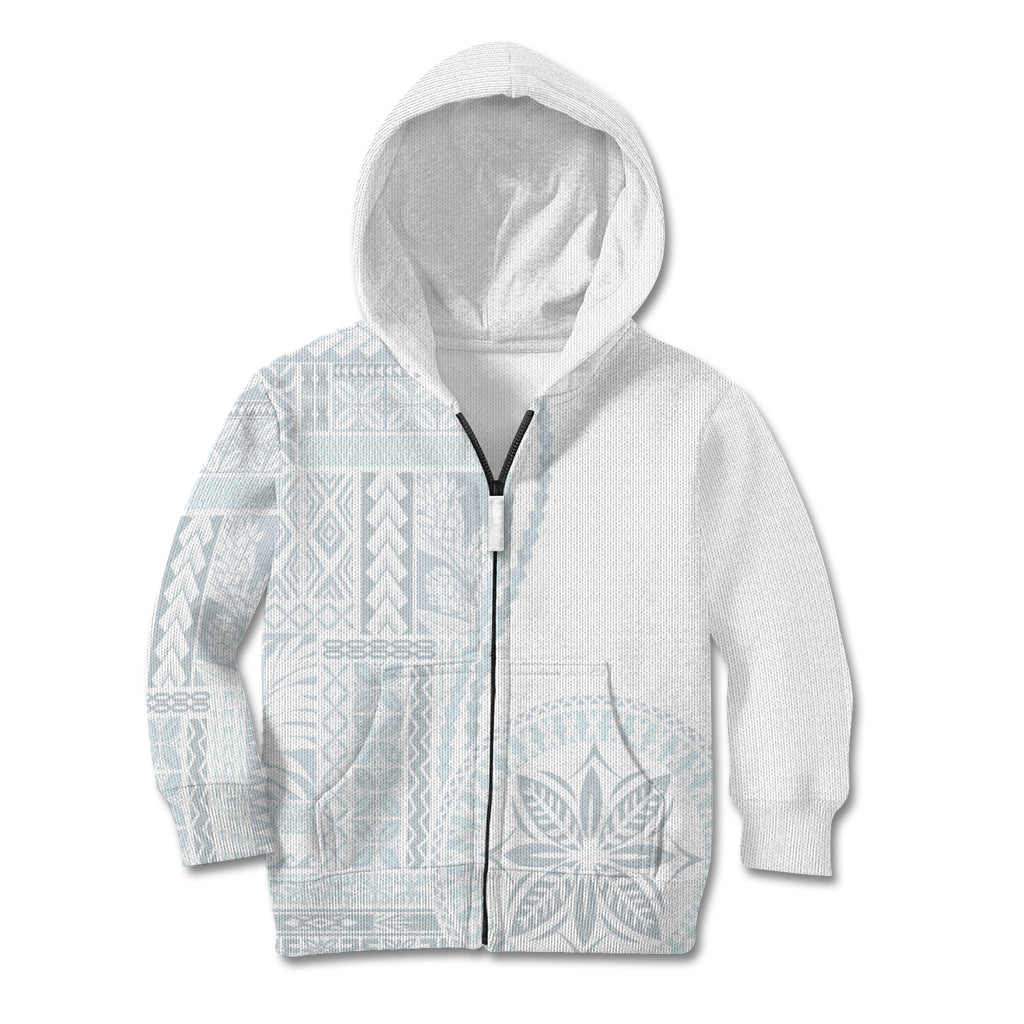 Samoa White Sunday Kid Hoodie Classic Siapo Style - Wonder Print Shop