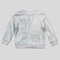 Samoa White Sunday Kid Ugly Christmas Sweater Classic Siapo Style - Wonder Print Shop