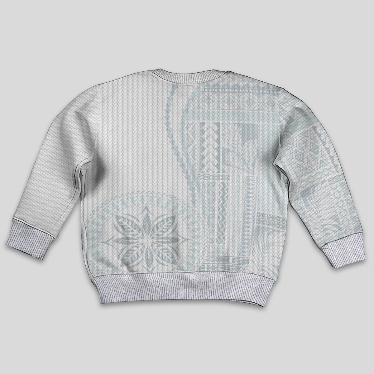 Samoa White Sunday Kid Ugly Christmas Sweater Classic Siapo Style - Wonder Print Shop