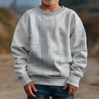 Samoa White Sunday Kid Ugly Christmas Sweater Classic Siapo Style - Wonder Print Shop