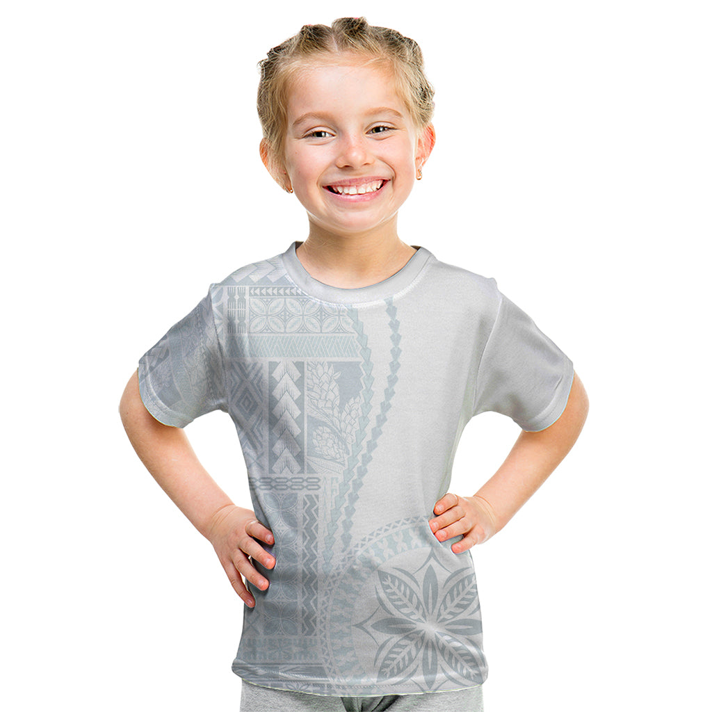 Samoa White Sunday Kid T Shirt Classic Siapo Style - Wonder Print Shop