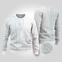 Samoa White Sunday Ugly Christmas Sweater Classic Siapo Style - Wonder Print Shop