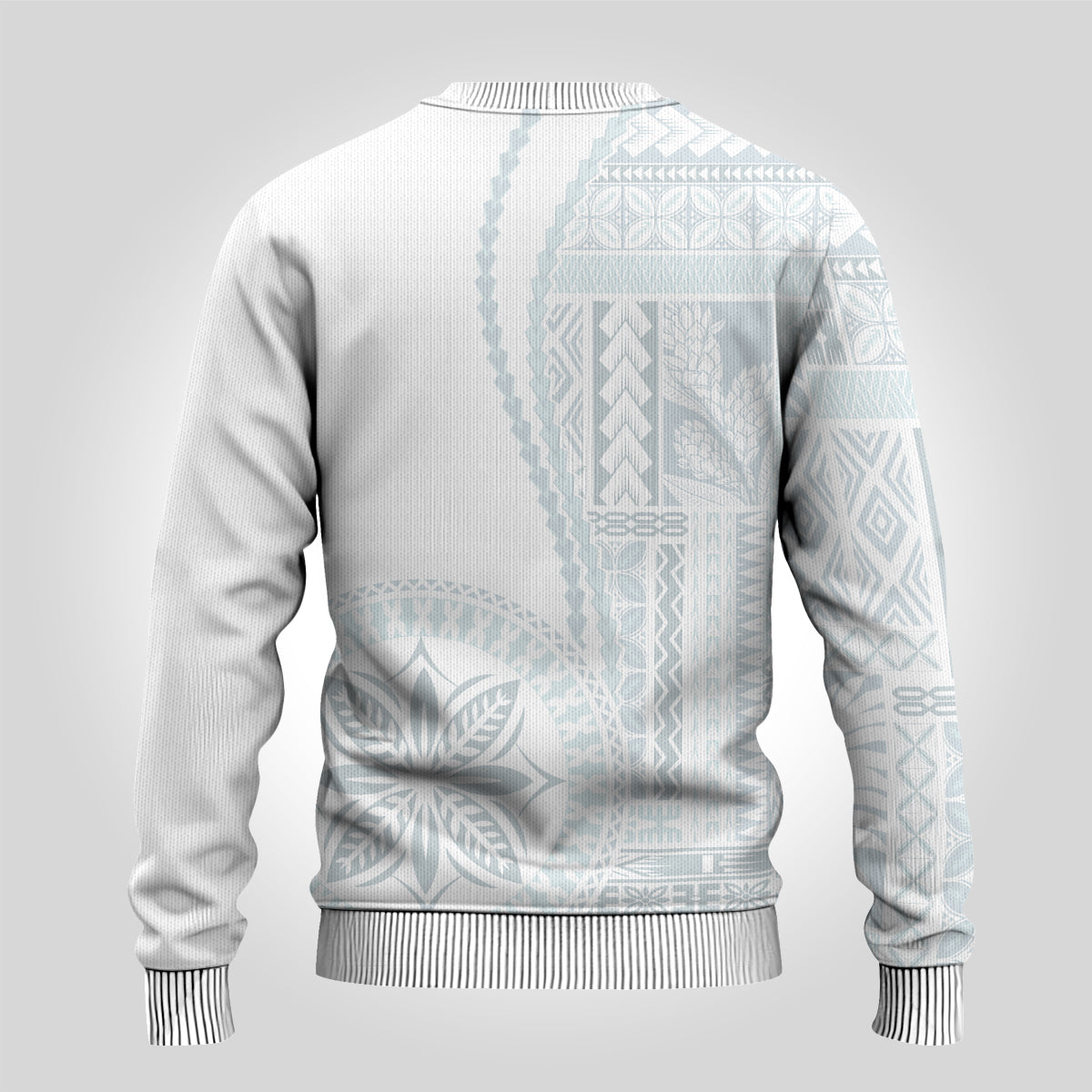 Samoa White Sunday Ugly Christmas Sweater Classic Siapo Style - Wonder Print Shop