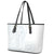 Samoa White Sunday Leather Tote Bag Classic Siapo Style - Wonder Print Shop