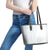 Samoa White Sunday Leather Tote Bag Classic Siapo Style - Wonder Print Shop