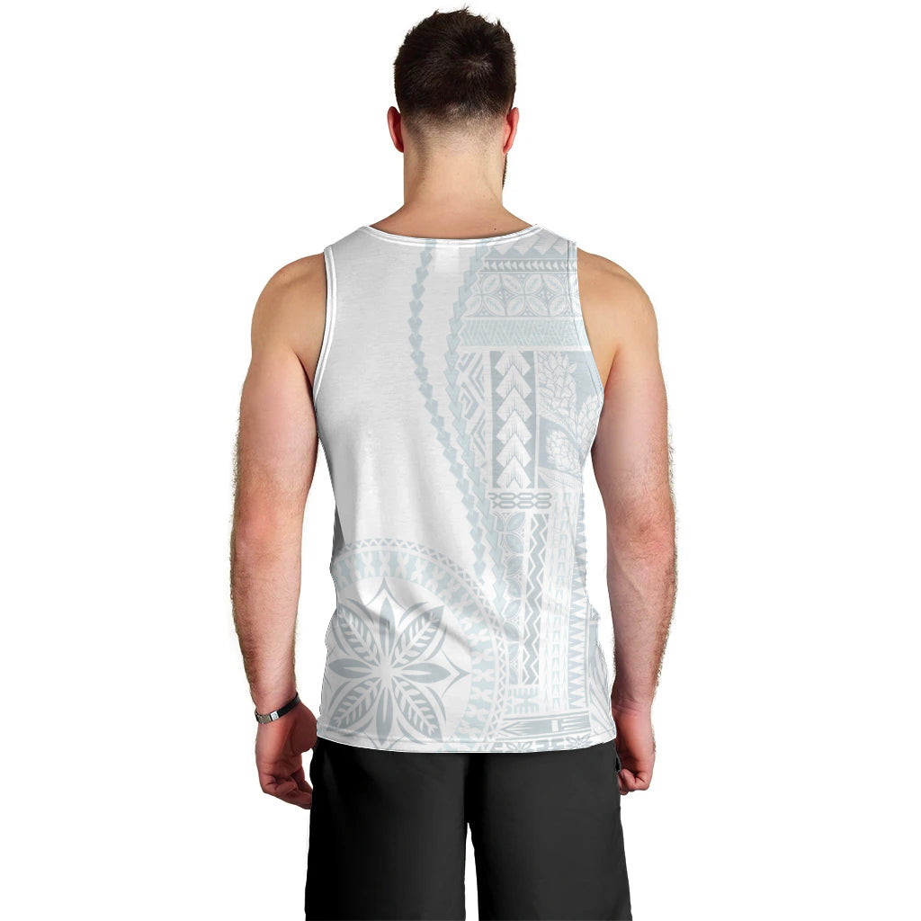 Samoa White Sunday Men Tank Top Classic Siapo Style - Wonder Print Shop