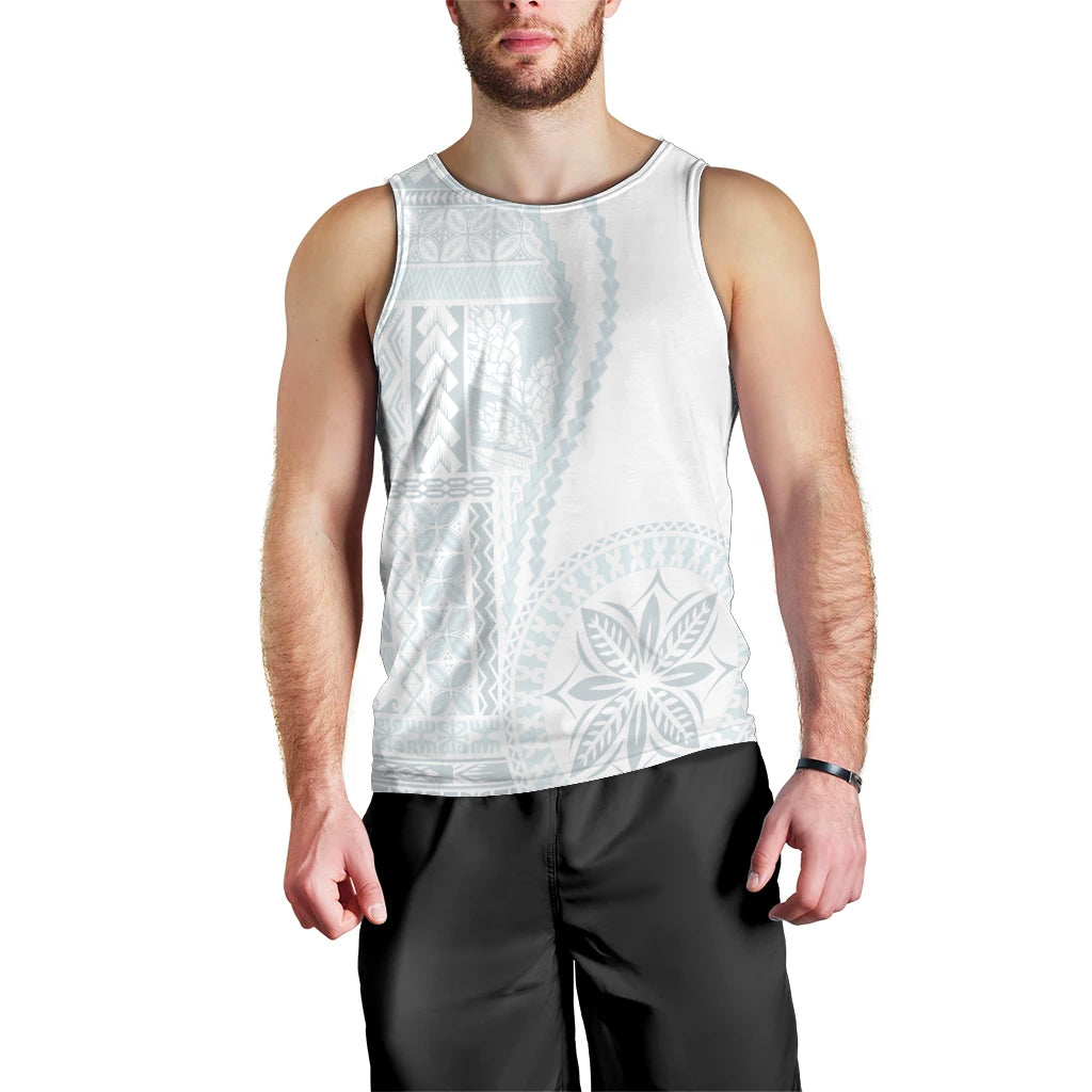 Samoa White Sunday Men Tank Top Classic Siapo Style - Wonder Print Shop