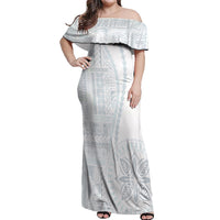 Samoa White Sunday Off Shoulder Maxi Dress Classic Siapo Style - Wonder Print Shop