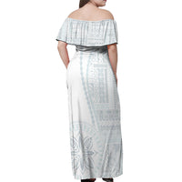 Samoa White Sunday Off Shoulder Maxi Dress Classic Siapo Style - Wonder Print Shop