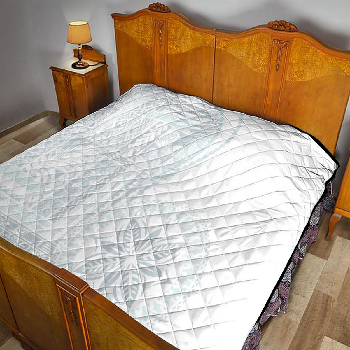 Samoa White Sunday Quilt Classic Siapo Style - Wonder Print Shop